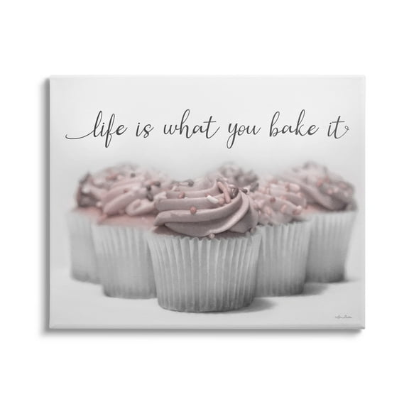 Stupell Life Is What You Bake It Cupcakes Food & Beverage Painting Gallery Wrapped Canvas Print Wall Art