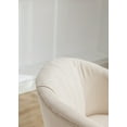 thumbnail image 5 of Swivel Barrel Chair, Modern Linen Fabric Upholstered Round Auditorium Chairs with Pleated Skirt, 360 Degree Swivel Single Sofa Armchair for Nursery Living Room Bedroom Hotel Office, Beige, 5 of 9