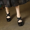 thumbnail image 4 of YOWMNS Women's Elastic Band Flats - Stylish Square Toe Crisscross Ballet Flats, 4 of 5