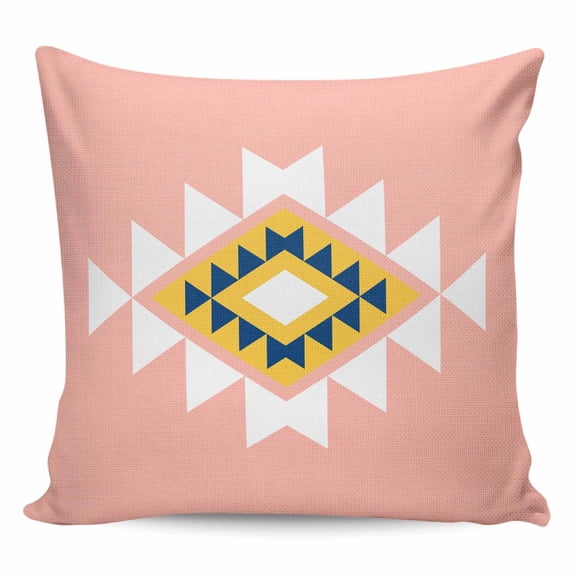 Throw Pillow Covers 24x24 Inch, Pink Black Yellow Boho Decorative Pillow Cases for Couch Sofa Bed, Simple Romantic Abstract Geometric Cotton Linen Square Home Decor Pillowcases with Hidden Zipper