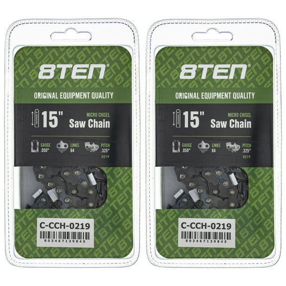 Micro Chisel Chainsaw Chain 15 inch .050 .325 64DL for Husqvarna Jonsered 2 Pack 810-CCC2431H
