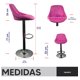 thumbnail image 2 of Jauz Improvement Banco Giratorio Color Fucsia Con Estructura de Acero y Posapie Ideal Para Bar Barra (P0254), 2 of 5