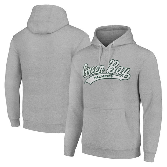 Unisex Starter Heather Gray Green Bay Packers Tailsweep Pullover Hoodie