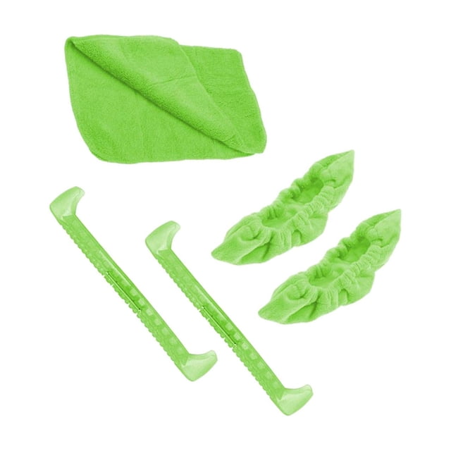 Wweixi Protège-Lames de Patins à Glace avec Serviette Paire de Protège-Lames Doux Vert