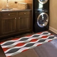 thumbnail image 3 of Drop Shape Geometric Texture Ripple Red Gray Kitchen Mat Rug 1 PCS Runner Rug Anti-Fatigue Comfort Memory Foam Standing Mat Non-Slip Floor Door Mat for Bathroom Bedroom 18x47in, 3 of 6