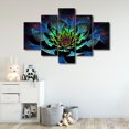 thumbnail image 4 of TISHIRON 5PCS Framed Canvas Wall Art Set,60"x40" Abstract Blooming Colorful Lotus Canvas Art Decor, 4 of 7
