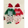 thumbnail image 3 of RUINIXCW Baby Boy Christmas Outfit Long Sleeve Romper Pattern Pants Hat 3Pcs Set, 3 of 8