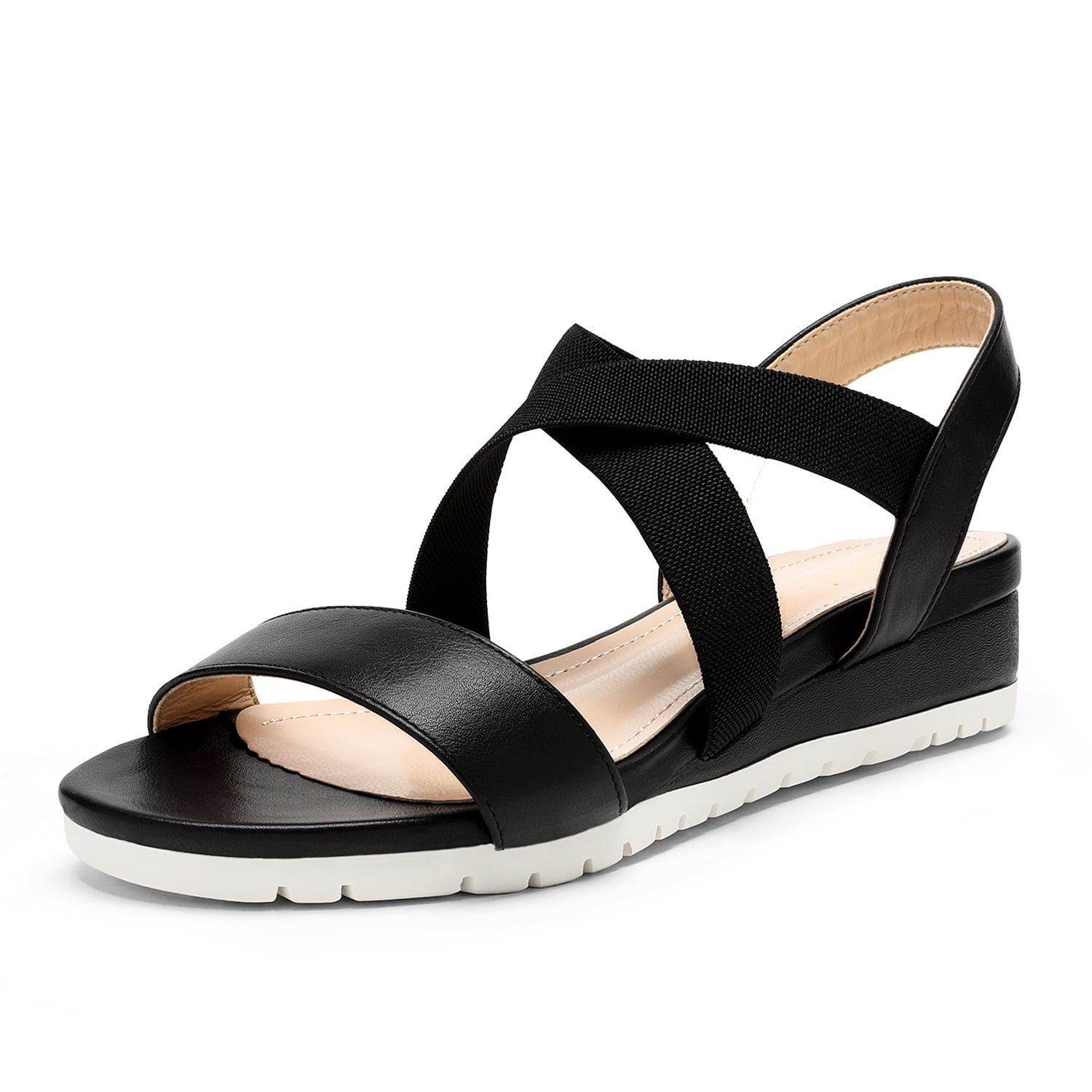 DREAM PAIRS Wedge Sandals for Open Ankle Platform Cute Slingback Beach Wedge Sandals KARELY-1 BLACK size 8 - Walmart.com