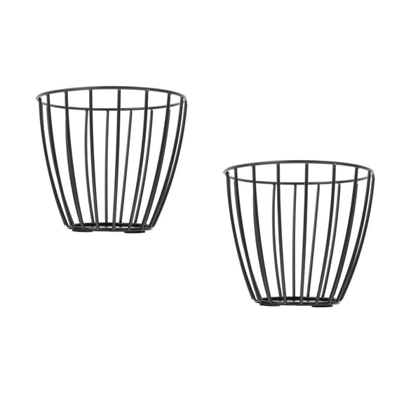 unbranded 2pcs Household Storage Basket Hallow-out Sundries Basket Iron Fruit Basket Kitchen Egg Basket
