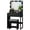 Black, variant on Tcbosik Makeup Vanity Desk with Lighted Mirror and Charging Station, 27 inch Modern Dressing Table with Cushioned Stool and Storage Drawer for Bedroom, Black
