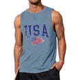 thumbnail image 2 of Men's Retro USA Flag Tank Top with Sleeveless Cut and Loose Fit Design Featuring Vintage Style for Summer Vacations Beach Trips Light Blue XXXL, 2 of 4