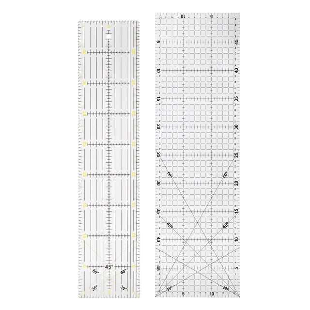 Règle de Courtepointe, 2 Pcs Règle de Courtepointe Multi-Fonction Mesure Règles de Dessin Éprouvées