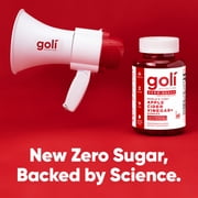 (2 pack) Goli Apple Cider Vinegar Zero Sugar Vegan Gummies, Vitamin B12, 60 Count
