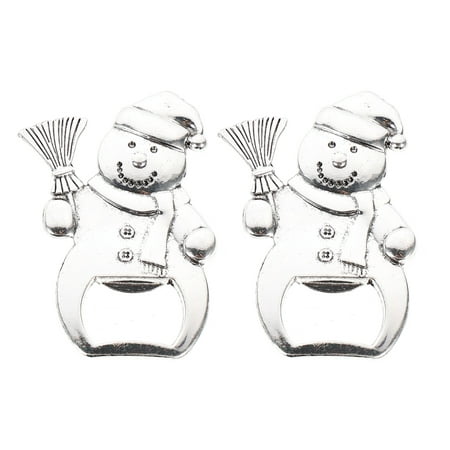 

2pcs Christmas Party Banquet Snowman Beer Cocktail Opener Creative Bottle Opener Lifter for Home Bar