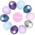 thumbnail image 3 of Purple and Blue Balloons 60pcs 12 Inch Blue Purple Silver Pink Latex Balloons Fit for Frozen Balloons Birthday Decor Girls Birthday Winter Ice Snow Frozen Themed Party Decorations, 3 of 7