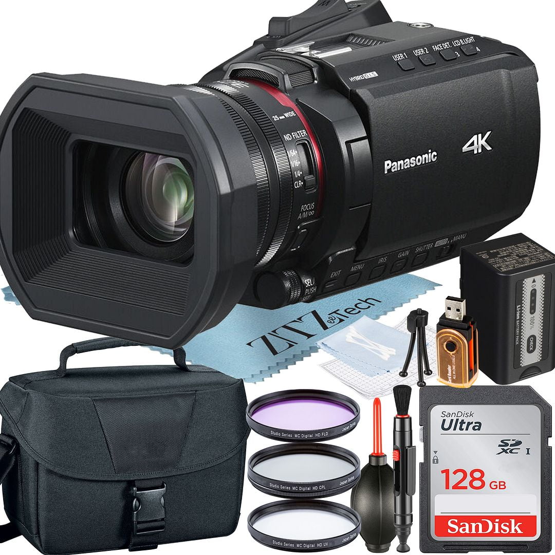 Panasonic HC-X1200 Camcorder UHD 4K with 128GB Memory Card + Case + 3 Pieces Filter Kit + ZeeTech Accessory Bundle (International Version)