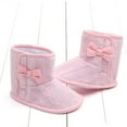 thumbnail image 4 of Penkiiy Toddler Shoes Baby Girls Cute Bowknot Boots Baby Soft Cotton Shoes Winter Warm Shoes Smart Step First Walkers Shoesfor12-15 Months 2023 Summer Deal, 4 of 5