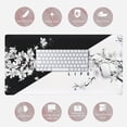 thumbnail image 6 of Cherry Blossom XXL Mouse Pad, Large Anime Desk Mat, Black and White, Polyester, 31.5x15.7in, Non-Slip Base, Stitched Edges, Gaming Mouse Pad Mat, 6 of 6