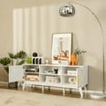 thumbnail image 3 of Giantex Rattan TV Stand, Entertainment Center w/Storage Cabinet & Adjustable ShelfMedia Console Table, 3 of 10