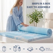 3 Inch Queen Memory Foam Mattress Topper, 5-Zone Support, Cooling Gel