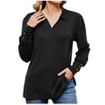 thumbnail image 1 of Women's Round Neck Gradient Long Sleeved Top Sweater Hooded Sweater, 1 of 1