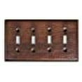thumbnail image 3 of Monarch Pure Copper Hammered Quad Switch Wall Plate / Switch Plate, 3 of 9