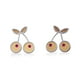 thumbnail image 1 of Aretes de oro 14k GIALLO Broquel GIALLO COLLECTION Cerezas de oro amarillo y oro blanco con cortes diamantados y circonias rojas, 1 of 5