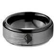 thumbnail image 2 of Tungsten Growling Angry Gorilla Ape Band Ring 8mm Men Women Comfort Fit Black Step Bevel Edge Brushed Gray Polished, 2 of 4