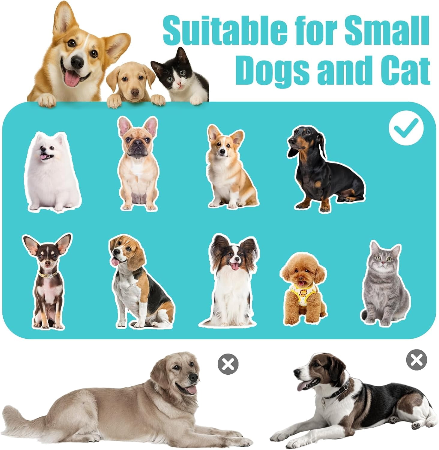 3-Step Pet Stairs with Soft Cushion, Non-Slip Gentle Slope Pet Steps, Sturdy Safe Climbing Stairs for Small Medium Dogs Cats, Easy Access to Bed Sofa Chair Windowsill