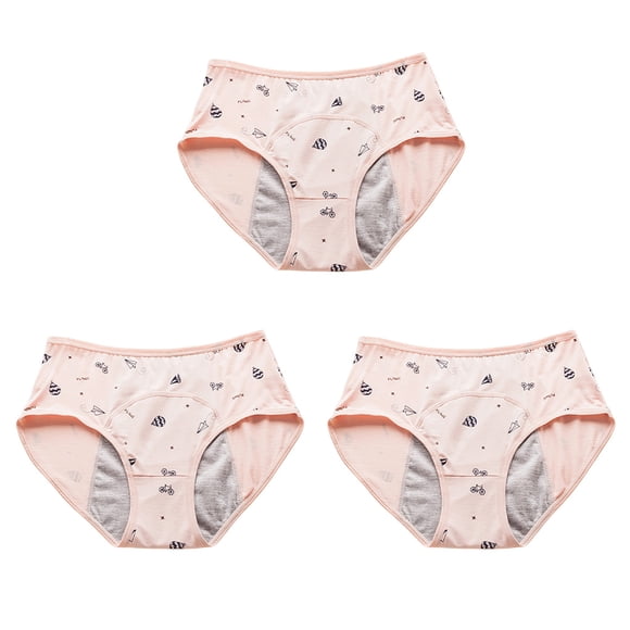 Sonducket Bragas de período de dibujos animados para niñas, ropa interior menstrual fisiológica, bragas, lencería transpirable para Ropa interior Camarón Rojo METRO