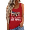 thumbnail image 3 of 250th Anniversary Tank Top for Women 1776-2026 - We the People Vintage Eagle American Flag Scoop Neck Sleeveless Tee - Patriotic Independence Day Graphic Top Red XL, 3 of 8