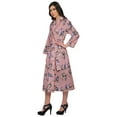 thumbnail image 2 of Moomaya Printed Long Robe With Pockets Cotton Bride Getting Ready Dress, 2 of 6