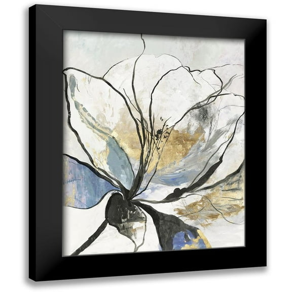 Jensen, Asia 12x14 Black Modern Framed Museum Art Print Titled - Outlined Floral I