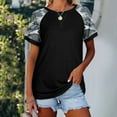 thumbnail image 2 of ZTTD Women Camouflage Print Crew Neck Short Sleeve Colorblock T Shirt Top, 2 of 7