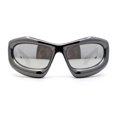 thumbnail image 2 of Exaggerated 90s Style Thick Bubble Frame Rectangle Curved Sport Plastic Sunglasses Silver Mirror, 2 of 4