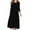 Black, variant on Women's Maxi Dress Casual Basic Comfy 3/4 Sleeve Flare A-line Midi Dresses Baggy Flowy Solid Dress