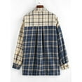 thumbnail image 3 of Women's Plaid Long Sleeve Button Down Wool Blend Shirt Jacket Blouse, 3 of 5