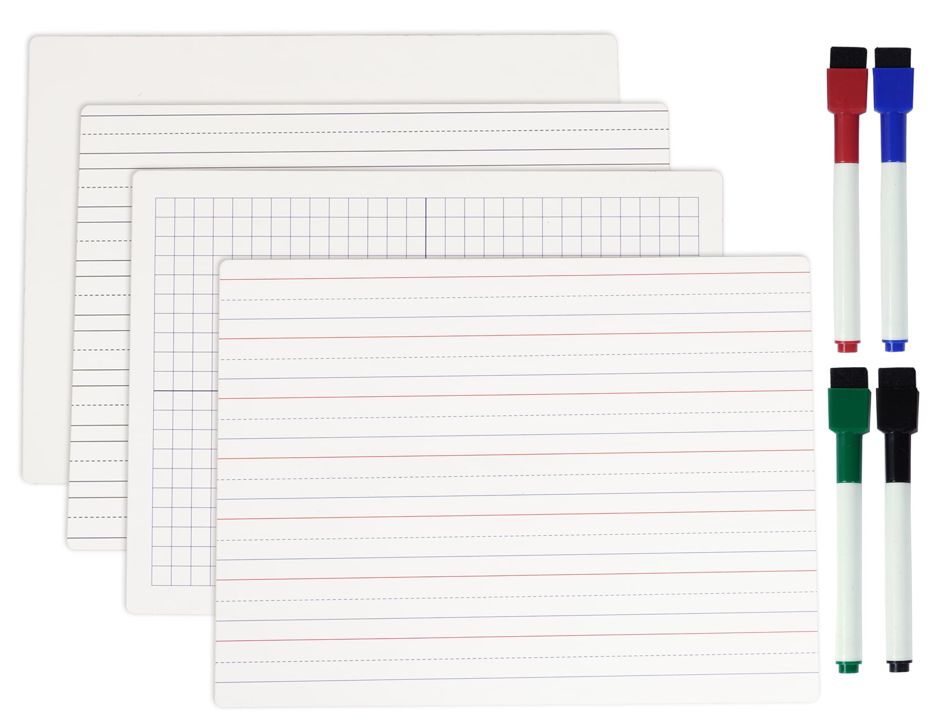 Inkdotpot Dry Erase Board For Kids 9 x 12 Double Sided Lined/ Blank