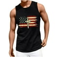 thumbnail image 2 of Delliss Men's Cotton Fashion Independence Day Vest Sleeveless 4th of July Crew Neck Solid Color Basic Top, 2 of 9