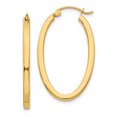 thumbnail image 1 of 14k 2mm Oval Hoop Earrings TL240, 1 of 2