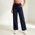 thumbnail image 5 of Nfurl Sweatpants for Women Straight Leg Pants with Pockets Elastic Waist Drawstring Solid Color Basic Sweat Pants Comfy Casual Sweatpant Navy,XXXL, 5 of 6