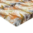thumbnail image 4 of Ambesonne Retro Fitted Sheet, Lily Blossoms and Leaves Art, California King, Orange Umber and Khaki, 4 of 5