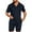 Navy-05, variant on Rvwovn Men's Button-Down 2-Piece Set – Collar Chest Pocket Shirt & Casual Shorts Slim Fit Outfit