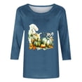 thumbnail image 5 of QIPOPIQ Womens Tops Chemises à Manches 3/4 Col Rond Blouses Décontractées Amples Liquidation, 5 of 5