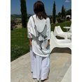 thumbnail image 4 of Camiseta de algodón informal de gran tamaño para mujer, ropa de calle holgada con letras estampadas, camiseta de manga corta Unisex, moda urbana de verano, 4 of 5