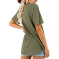 thumbnail image 3 of Fancyglim Womens Shirts Summer V Neck Short Sleeve Loose Blouse Tops Green S, 3 of 6