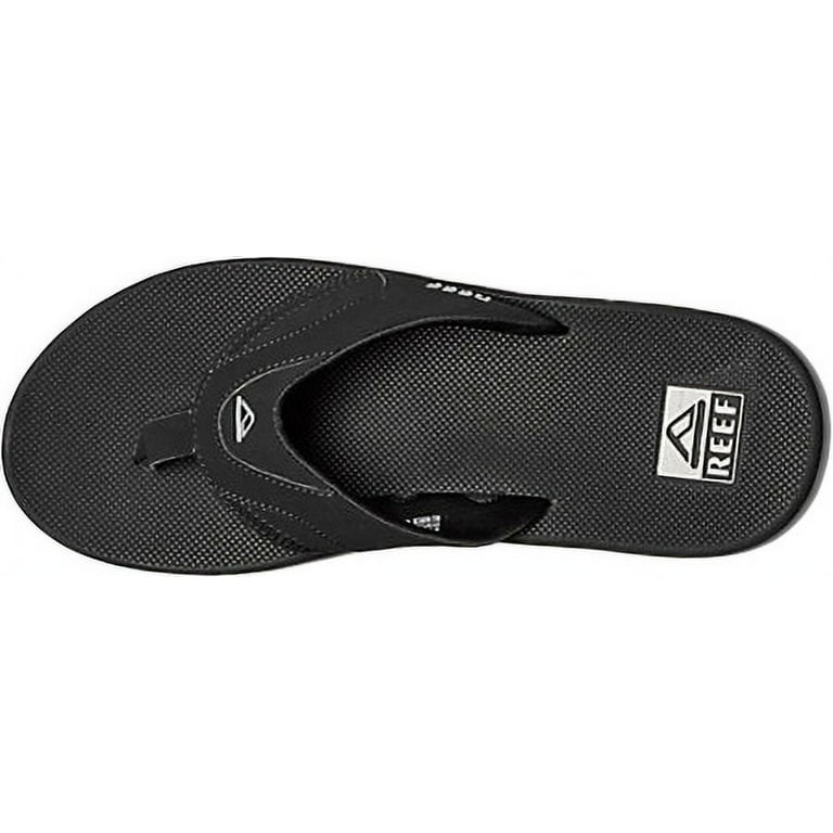 Reef Fanning Mens Sandals | Bottle Flip Flops for Men Black//Silver - Walmart.com