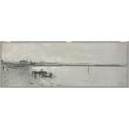 thumbnail image 2 of Charles François Eustache 14x8 Black Ornate Wood Framed Double Matted Museum Art Print Titled: Seaside (1866), 2 of 5