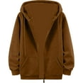 thumbnail image 3 of LTTVQM Mens Hoodies Zip Up Lightweight Long Sleeve Solid Color Casual Loose Hooded Sweatshirts Pullover Sports Jacket with Pockets Coffee 3XL, 3 of 7
