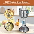thumbnail image 2 of 150g Electric Grain Mill Grinder, 750W Stainless Steel Dry Cutter Powder Machine, 25000 RPM Countertop Grinding Grinder for Coffee Beans, Grains, Spices, Dried Herbs, Kitchen Use, 2 of 5